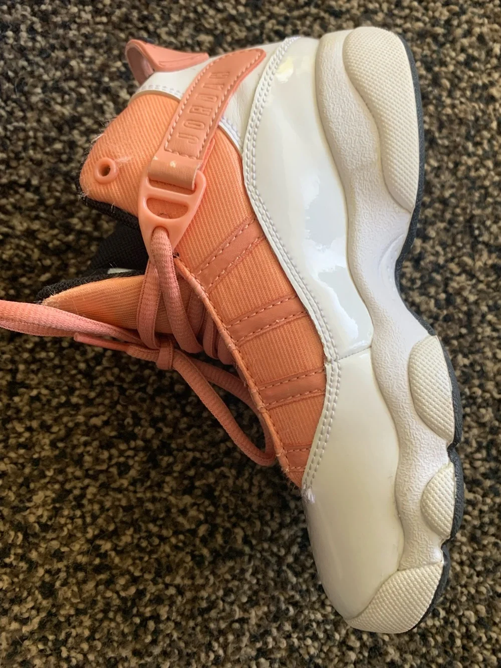 Kids Mid-Top Jordan Sneakers in Pink and White size 12C